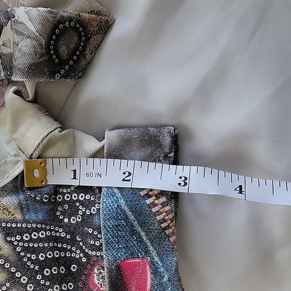 S & D Jeans Print Zip Front Cuffed 2 3/4 Inseam Shorts - European Size 38 - Picture 7 of 10